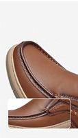 Chaussures décontractées en cuir marron pour hommes, respirantes, antidérapantes, confortables, mocassins plats pour hommes, à porter au quotidien, chaussures de bureau
