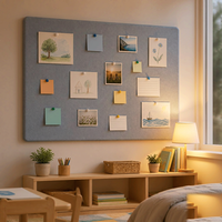 Tableau d'affichage en feutre auto-adhésif avec épingles, tableau à épingles en tissu sans cadre pour la décoration murale de la maison ou du bureau, matériau recyclé