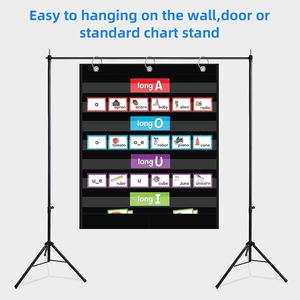Organisateur mural transparent standard avec poches de rangement supplémentaires pour tableau de mots de classe, cartes de lettres et bandes de phrases - Product Image 4