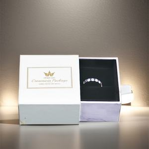 Boîte cadeau coulissante de luxe personnalisée avec logo Crown Win, intérieur en mousse noire, décoration écologique, boîte en carton à tiroir - Product Image 1