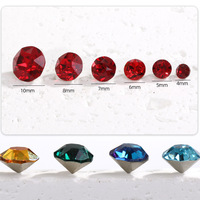 Selina Crystal K9 Rhinestone Kaca Berkilau Bentuk Bulat Runcing Berkualitas Tinggi untuk Aksesori Pakaian, Sepatu & Tas, Seni Kuku.