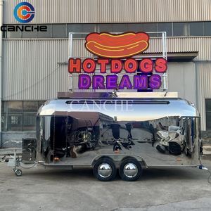 Vente chaude Camions de restauration mobiles chinois Cuisine sur remorque 4 roues Acier inoxydable Multifonctionnel Chariot de restauration rapide Snack - Product Image 5