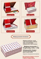Tuiles de Mahjong Sacrées en Acrylique de Qualité Supérieure - Jeu de Mahjong Grand et Moyen Format avec Marquage Manuel, Boîte en Bois pour Usage Domestique