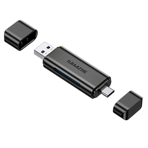 Lecteur de cartes haute vitesse <span class=keywords><strong>USB</strong></span>/Type-<span class=keywords><strong>C</strong></span> SAMZHE, double lecteur de cartes <span class=keywords><strong>SD</strong></span>/TF, <span class=keywords><strong>USB</strong></span>-<span class=keywords><strong>C</strong></span>, PC, tablette, téléphone portable, Apple 15/16, DJI Pocket3, caméra sportive, Vlog - Product Image 1