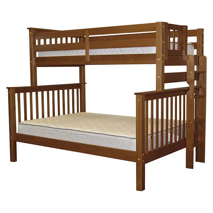 चारपाई बिस्तर ठोस लकड़ी सीढ़ियों के साथ बच्चों डबल डेक बिस्तर टिकाऊ