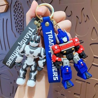 Tas transformer berbentuk kartun ramah lingkungan desain baru aksesori Gantungan Kunci plastik karabiner pesona untuk dekorasi anak-anak