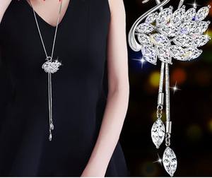 Оптовая Продажа модного Цветочного Ожерелья женщин Стразы Длинная цепочка ожерелье - Product Image 5