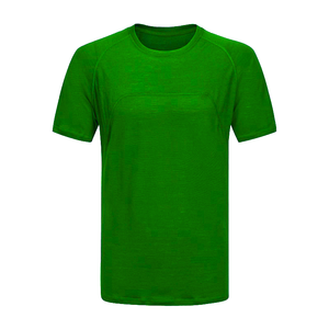 Maillot en maille de laine mérinos classique, style uni, sérigraphié, doux, 170 GSM, vierge, écologique, régulateur d'humidité, coupe classique pour homme - Product Image 2