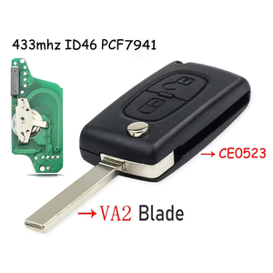 <span class=keywords><strong>Clé</strong></span> sans fente 433 MHz avec puce ID46, 2 boutons, ASK VA2 <span class=keywords><strong>CE0523</strong></span> pour Citroën C2 C3 <span class=keywords><strong>C4</strong></span> C5 C6 C8 Peugeot 107 207 307 308 407 607 - Product Image 3