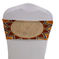 Housses de chaise et nœuds de chaise en spandex imprimés avec logo personnalisé pour mariage, design éthiopien, vente en gros