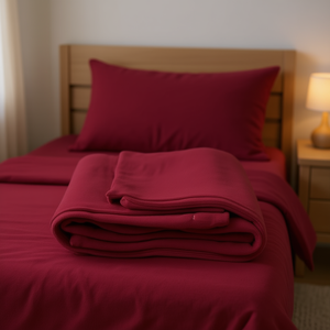 Juego de Sábanas de Polar para Cama Matrimonial, 4 Piezas, Diseño Liso, Marca Twin Brothers - Product Image 2