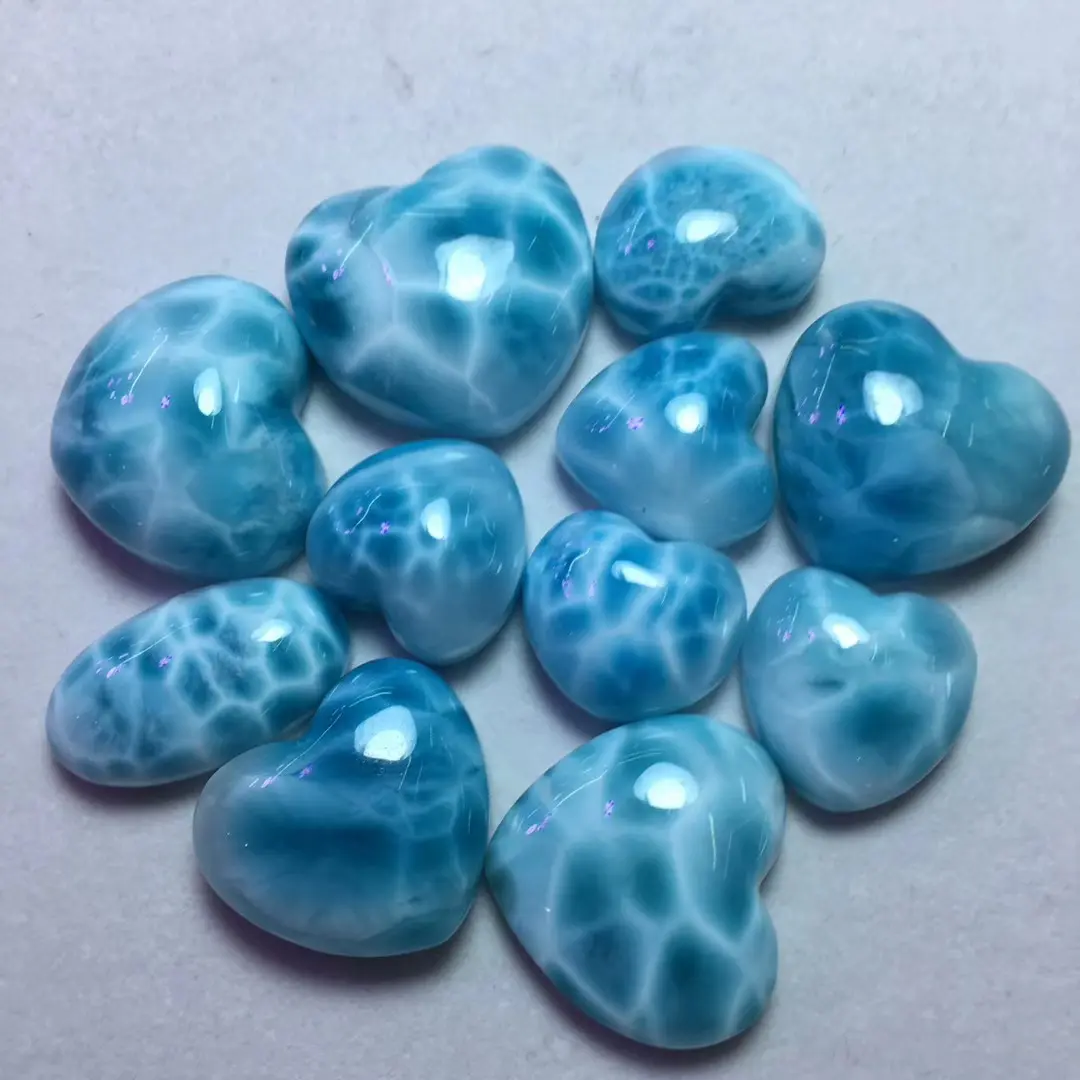 Wholesale Blue Natural Larimar AAA Heart Crystal Stone Pendant