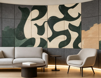 Panneau mural acoustique en feutre PET peint, certifié BSCI et ISO, écologique, pour bureau, maison, chambre, solutions de décoration artistique personnalisées