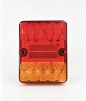 10 LED Truck Tail Light Amber Red Rear Lamp Trailer Lorry Rear Stop Turn Signal Light for Heavy Duty Truck