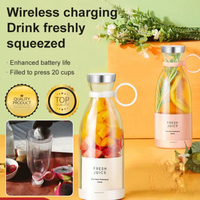 Groothandel op maat gemaakte mini glazen elektrische blender 420ml fruit- en groentesapcentrifuge beker voor buiten kamperen