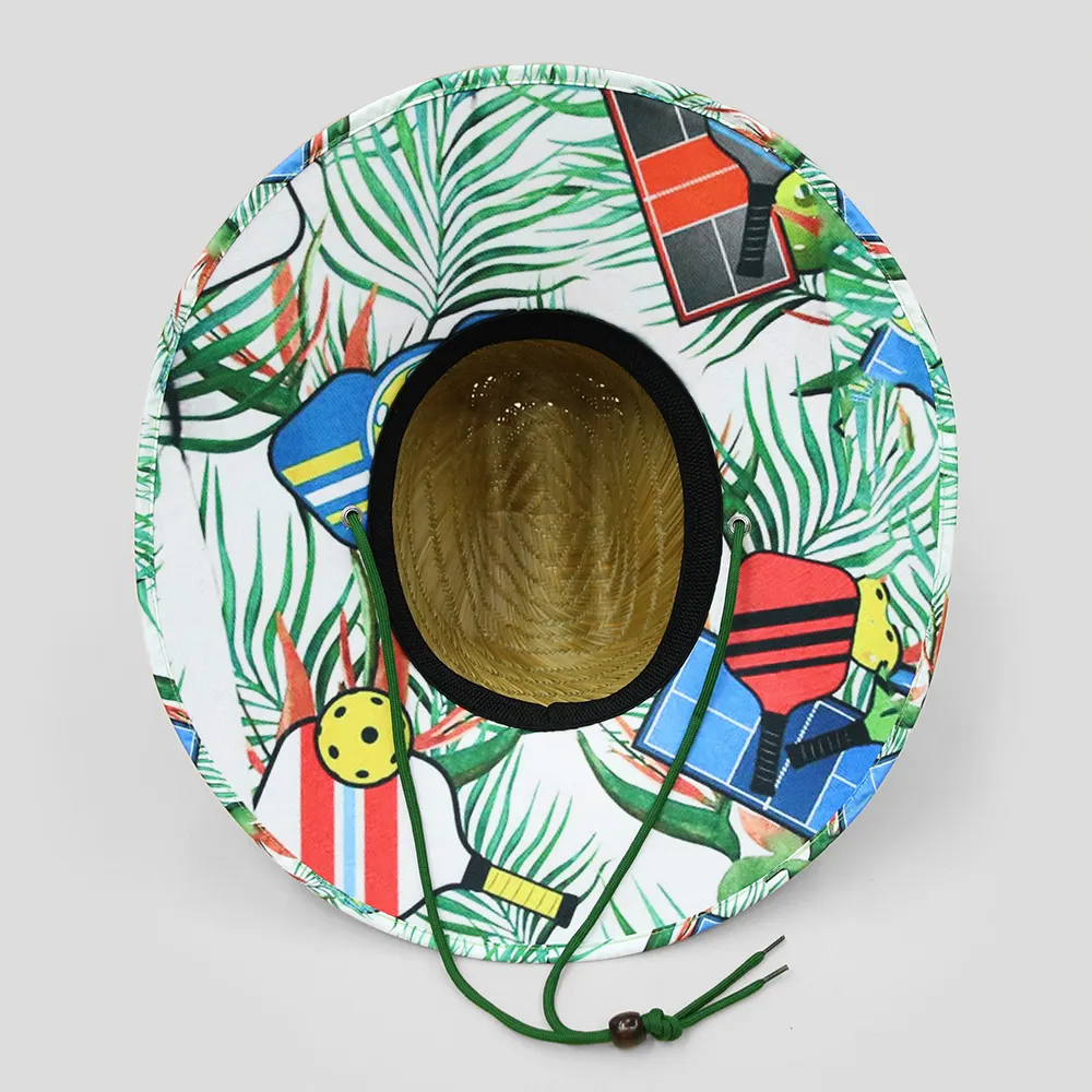 Toptan yaz cankurtaran hasır şapka altında ağız özel baskı amerika Sombrero logo ile plaj şapkası sörf cankurtaran hasır şapka
