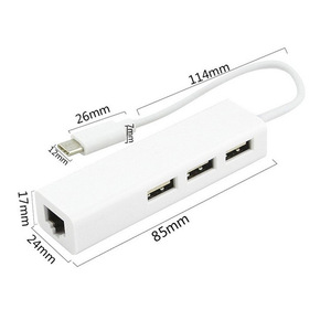 <b>Type</b> <b>C</b> <b>Usb</b> Hub 3 Ports 2.0 With Lan Port Ethernet <b>Adapter</b> For Laptop Computer - Product Image 2