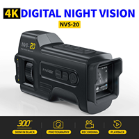 Dispositif de vision nocturne monoculaire FNIRSI NVS-20 4K, 300 m, infrarouge 850 nm, zoom 6x, utilisation pour la chasse, enregistrement vidéo jour/nuit en extérieur