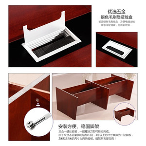 Xindalong Conference <b>Table</b> Rectangular Solid Wood Meeting Room Desk Chair Set Modern Business Negotiation Furniture - Product Image 4