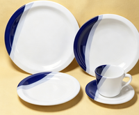 Service de table en céramique blanc 20 pièces, résistant au lave-vaisselle, assiettes et tasses aux couleurs magnifiques