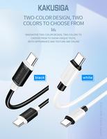 KAKUSIGA KSC-998 XIAXIN100W Kabel Pengisian Cepat Silikon Tipe-C ke Tipe-C PD100W Daya, Cepat dan Aman.
