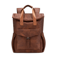 Sac à dos en PU style forêt, minimaliste, grande capacité, tendance, luxueux, unisexe, pour ordinateur portable, sac d'école pour étudiants