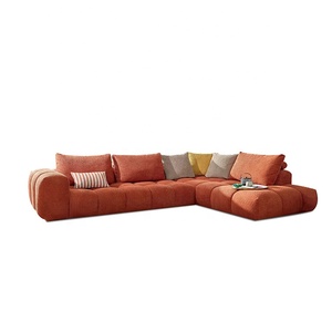 Lounge <span class=keywords><strong>Suite</strong></span> Juego de sofás en forma de L Muebles de sala Muebles Para <span class=keywords><strong>La</strong></span> Sala Sofá seccional modular de tela italiana - Product Image 2