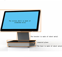 Tablette tactile tout-en-un Windows 15,6 pouces, caisse enregistreuse, terminaux de paiement à double écran, système de point de vente de haute qualité pour la vente au détail