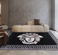 Tapis noir et or 8x11, tapis de luxe pour salon, tapis de grande taille