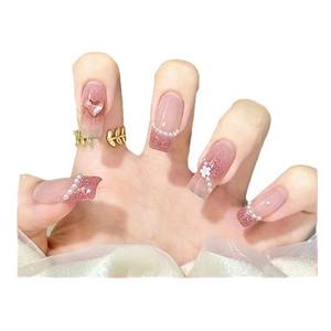 Ongles press-on élégants, longueur moyenne, couleur caramel laiteux, 24 pièces, vente en gros, ongles prêts à poser pour femmes - Product Image 1