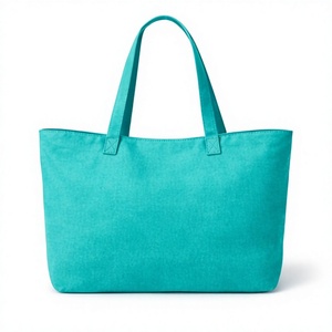 COTTON VOYAGE <b>Large</b> Cotton Beach Canvas Fashion Women's Tote <b>Bag</b> with Shoulder Length Handle and Custom Print - Product Image 1