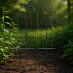 Lot de 2 treillis de jardin en métal 71x20 pouces, support de plantes grimpantes antirouille, clôture élégante - Product Image 2