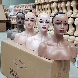 Tête de Mannequin Féminine avec Épaule <span class=keywords><strong>pour</strong></span> Présentation, Tête de Mannequin Réaliste <span class=keywords><strong>pour</strong></span> Perruques, <span class=keywords><strong>Maquillage</strong></span> et Présentation d'Accessoires de Beauté - Product Image 2