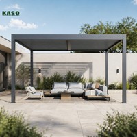 Luxuriöse Automatische Bioklimatische Lamellendach-Pergola 10x12ft 10x20ft Wetterfest Windbeständig Motorisierte Aluminium-Pergola