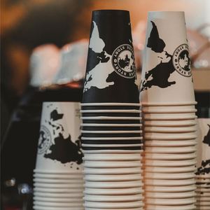 Wholesale Custom logo 8/12/16oz Single/double Wall Drink Recyclable Paper <b>Cup</b> Take Away Coffee Paper <b>Cup</b> - Product Image 1