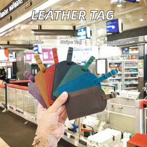 ป้ายติดกระเป๋าเดินทางลายทางสีพื้นหนังแท้ ขายดีข้ามประเทศ ป้ายชื่อติดกระเป๋าเดินทางสำหรับกระเป๋าเดินทางและกระเป๋าเป้ - Product Image 2