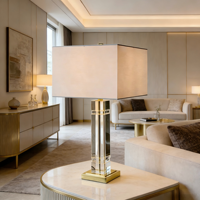 Lampe de chevet de luxe pour salon, chambre à coucher, hôtel, décoration avec accents dorés - Lampe de table moderne en cristal