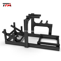 Cockpit de simulation de course avec siège, cadre en aluminium, plateforme de mouvement, volant à entraînement direct, pédales et levier de vitesses pour une configuration complète de simulation de course