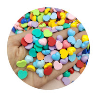 Cabujón de Resina con Forma de Corazón Colorido, Suministro para Manualidades de Resina, Cabujón Plano