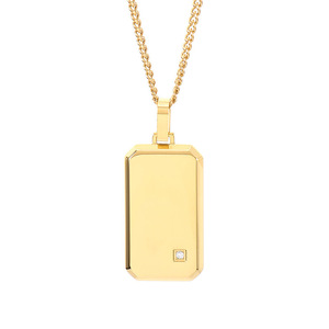 <span class=keywords><strong>Collana</strong></span> da uomo Kalen minimalista con ciondolo geometrico quadrato intarsiato con strass, in acciaio inossidabile, con <span class=keywords><strong>incisione</strong></span> laser. - Product Image 6