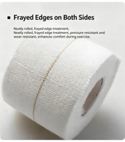 Bande adhésive élastique EAB en coton à chevrons, forte, extensible, compressive, pour haltérophilie, boxe, 2,5 cm x 4,5 m, CE