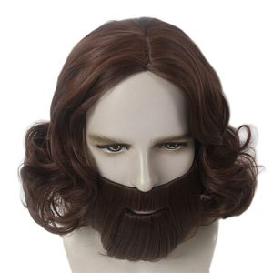 Jesus Styling <span class=keywords><strong>Halloween</strong></span> Beard Headgear Japan Card Silk Easter Peluca transpirable Europa y los Estados Unidos <span class=keywords><strong>Pelucas</strong></span> para hombres - Product Image 3