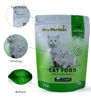 Emballage en plastique laminé aseptique imprimé personnalisé Pochette debout Ziplock Sac d'emballage sec pour aliments pour animaux de compagnie pour friandises pour chiens chats