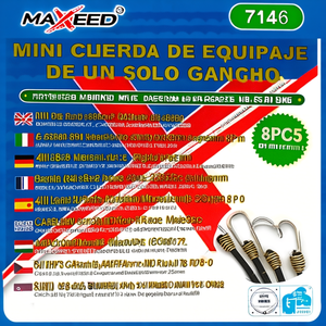 Cuerda de carga Maxeed Mini de 4 mm x 25 cm, 8 unidades, con gancho individual para equipaje y herramientas - Product Image 2