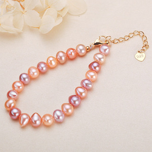 Bracelet en perles d'eau douce fait main Yamashita Lake pour femmes, couleurs mélangées, plaqué or cuivre, vente en gros, bracelets en perles d'amour, bracelets - Product Image 4