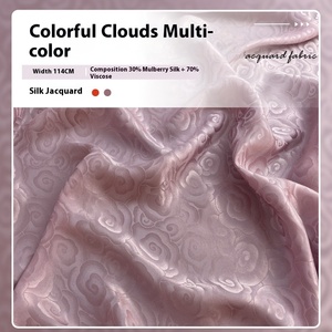 2024 mới 22mm114cm xiangyun vải lụa Jacquard thoáng khí 100% lụa sợi ngang bộ đồ giường Áo sơ mi trong kho mặt hàng CuộN đầy màu sắc - Product Image 3