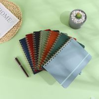 Carnet à spirale A5 à feuilles mobiles, personnalisé, pour étudiants, avec sangle, 80 feuilles, couleur unie, minimaliste, bloc-notes, journal