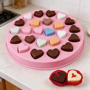 แม่พิมพ์ซิลิโคนรูปหัวใจ ดีไซน์ใหม่ คุณภาพสูง ทนความร้อน สำหรับทำ<span class=keywords><strong>ช็อกโกแลต</strong></span> ลูกอม คุกกี้ ขนมอบ และฟองดองท์ - Product Image 1