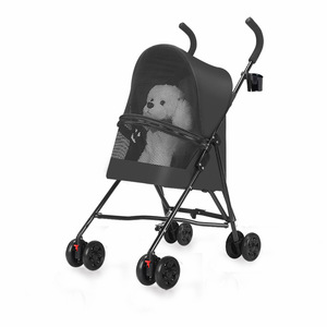 Cochecito Compacto para Mascotas Pequeñas - Carrito Plegable de 4 Ruedas con Correa de Seguridad, Diseño Transpirable para Paseos de Perros/Gatos - Product Image 1