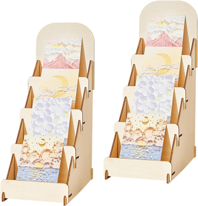 Thẻ gỗ Rack hiển thị xách tay thiệp chúc mừng chủ thẻ Sticker hiển thị đứng cho các nhà cung cấp thương mại cho thấy - Product Image 1